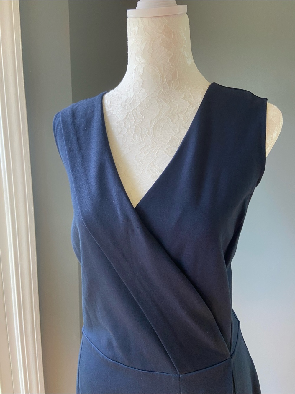 Brooks Brothers Navy Wrap-Front Midi Dress - Picture 2 of 7